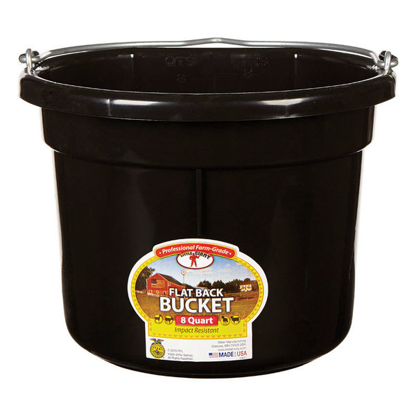 Little Giant Flat Back Bucket Blk 8Qt P8FBBLACK